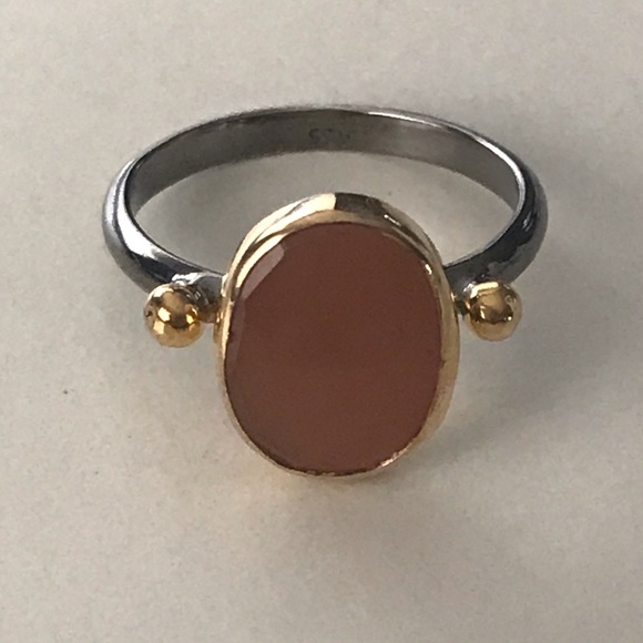 Artisan 925 Sterling Silver Ring with Cornelian